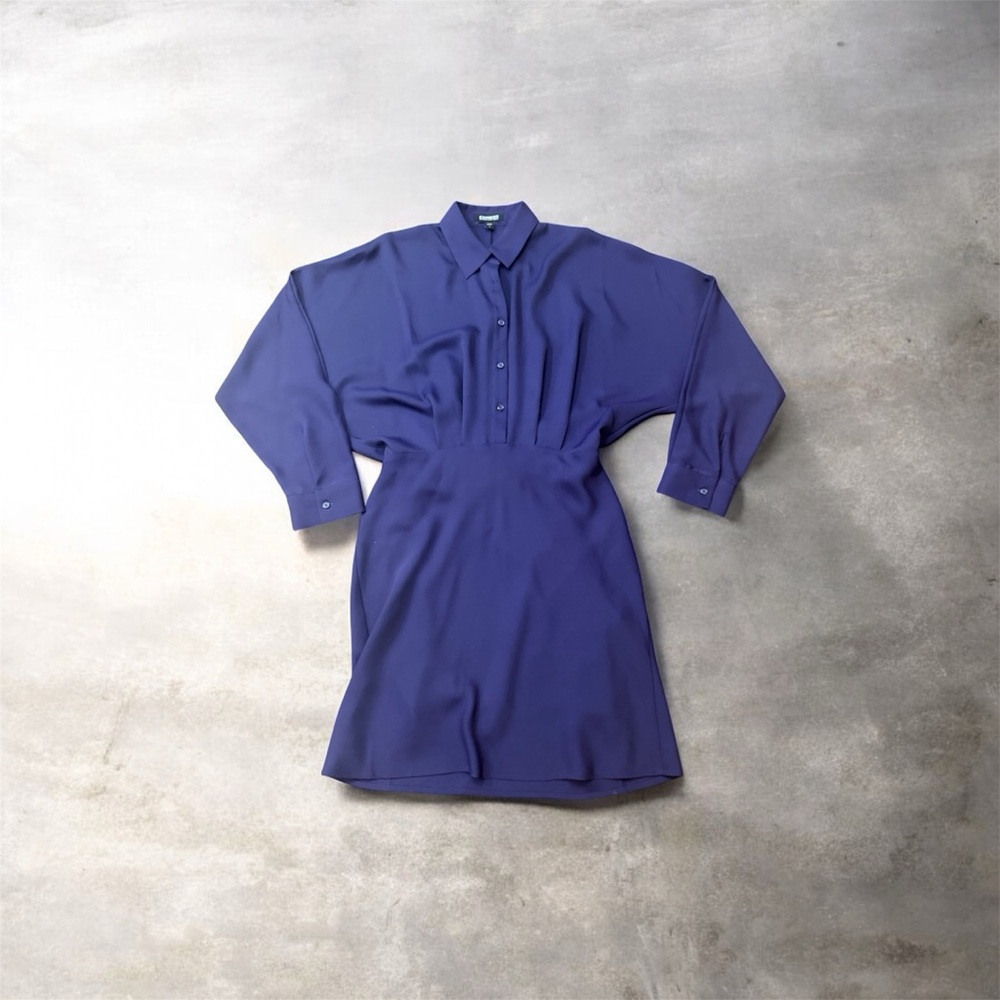 Express Collared Half Button Up Mini Portofino Sh… - image 3